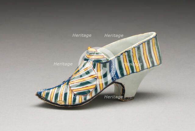 Shoe, Delft, c. 1750. Creator: Delftware.