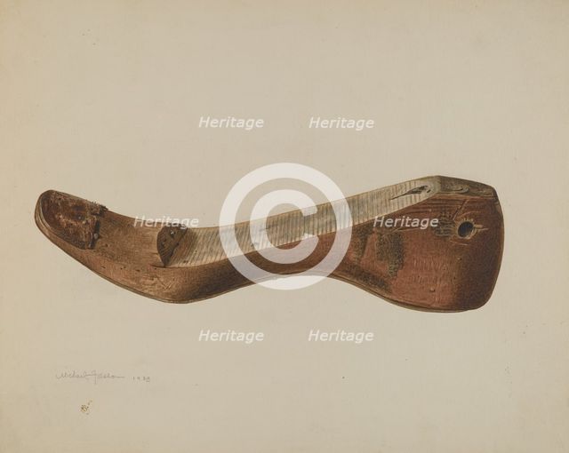 Shoe Last, 1938. Creator: Fallon, Michael.