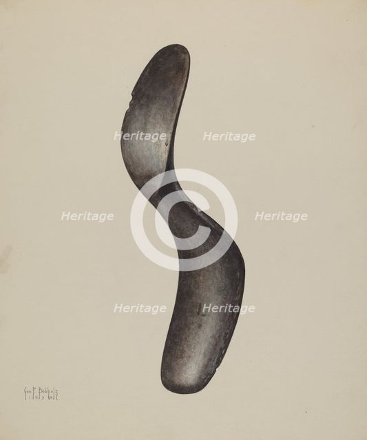 Shoe Last, 1938. Creator: George Bobholz.