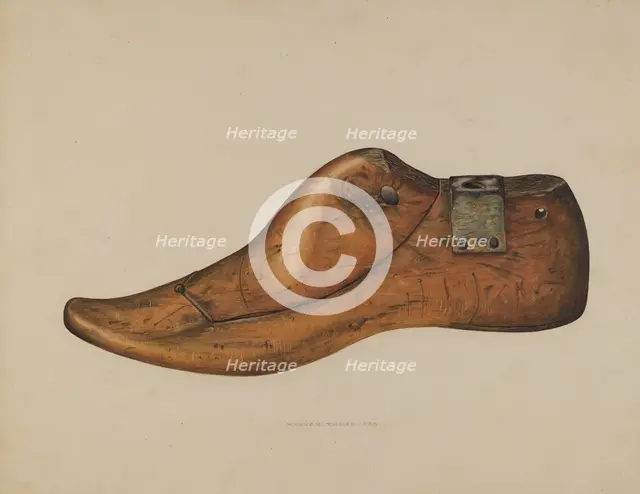 Shoe Last, 1938. Creator: Harvey Thoss.