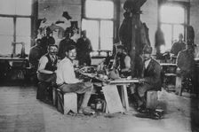 Shoe shop of Y.M.C.A. -- Siberian Prison Camp, between c1915 and c1920. Creator: Bain News Service