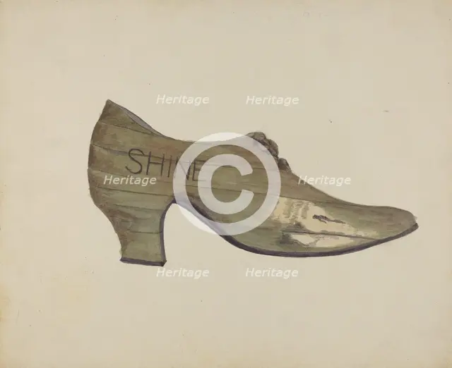 Shoe Shop Sign, c. 1937. Creator: Alfred Denghausen.