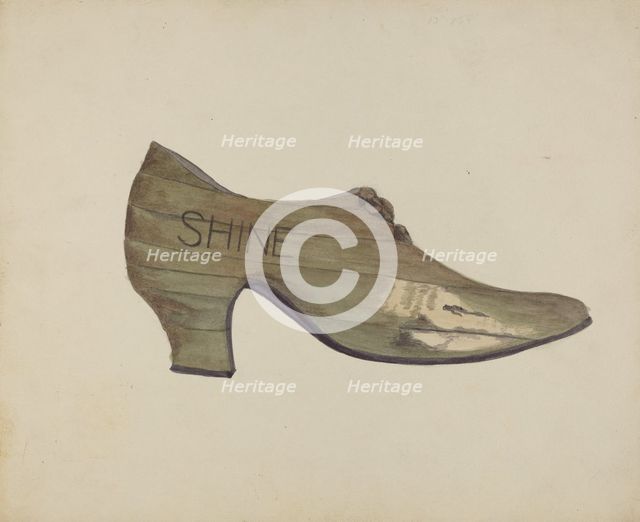 Shoe Shop Sign, c. 1937. Creator: Alfred Denghausen.