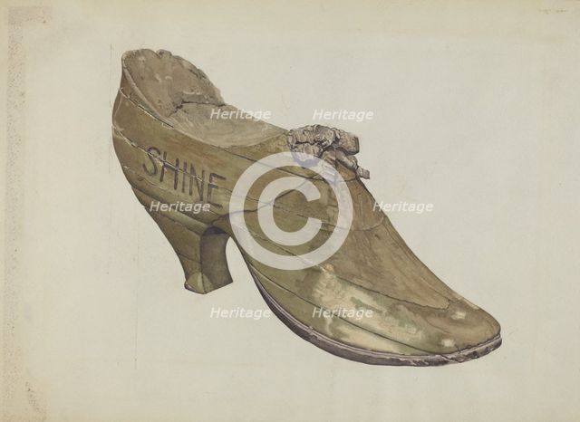 Shoe Shop Sign, c. 1937. Creator: Alfred Denghausen.