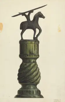 Shoe Shine Foot Rest, 1935/1942. Creator: Stanley Mazur