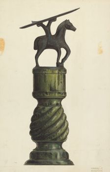 Shoe Shine Foot Rest, 1935/1942. Creator: Stanley Mazur
