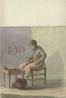 Shoemaker at work, 1700-1800. Creator: Anon