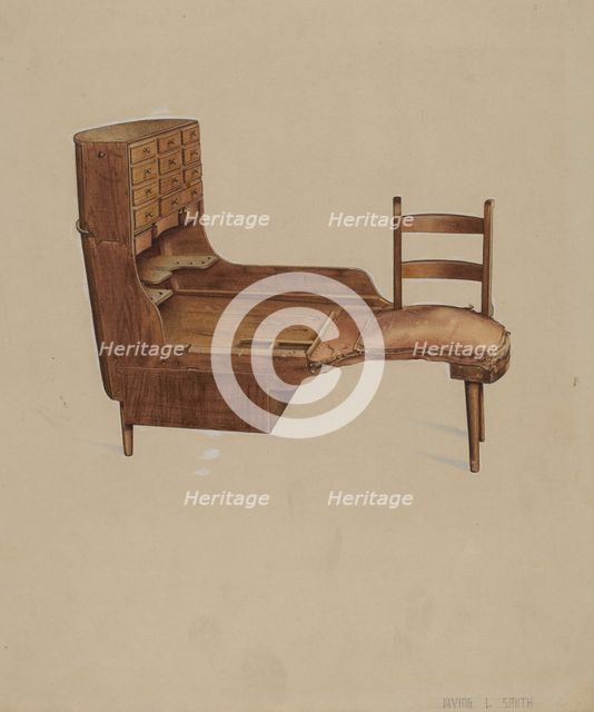 Shoemaker's Bench, c. 1937. Creator: Irving I. Smith.
