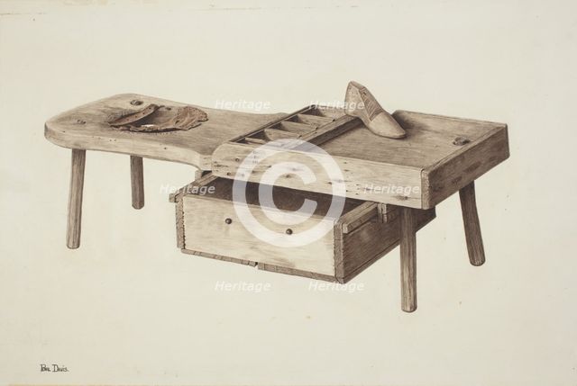 Shoemaker's Bench, c. 1941. Creator: Pearl Davis.
