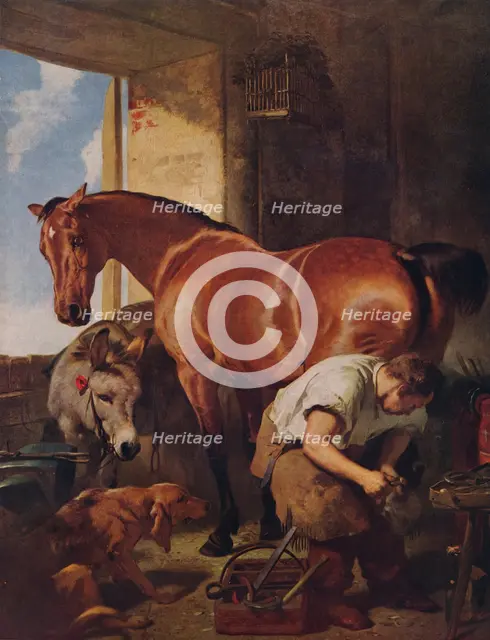 Shoeing, 1844, (1938). Artist: Edwin Henry Landseer