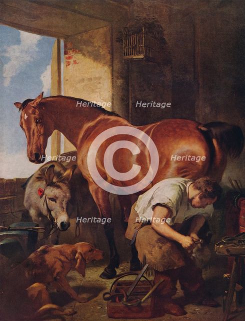 Shoeing, 1844, (1938). Artist: Edwin Henry Landseer