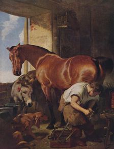Shoeing, 1844, (1938). Artist: Edwin Henry Landseer