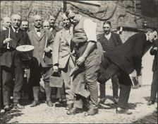 Shoeing the Colts ceremony during the Hocktide Festival in Hungerford, West Berkshire, 1925-1935. Creator: George R Long
