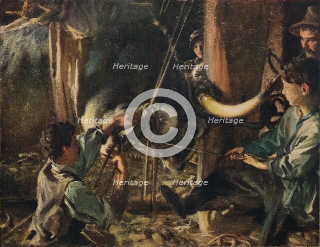 'Shoeing the Ox', c1910. Artist: John Singer Sargent.