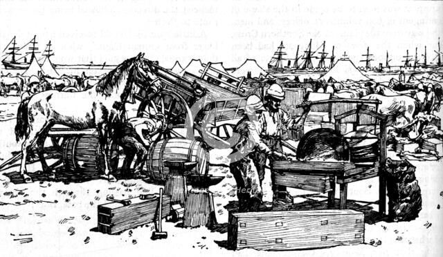 'Shoeing Forge of the New South Wales Artillery at Suakim', c1885, (1902). Artist: Unknown.