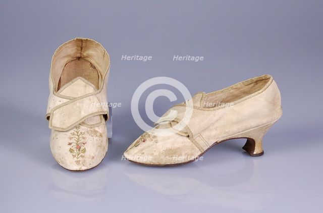 Shoes, French, third quarter 18th century. Creator: Unknown.