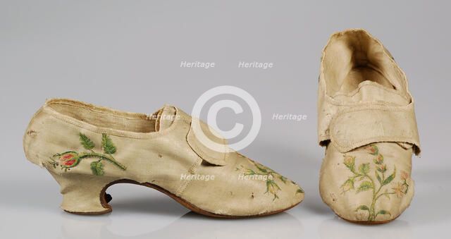 Shoes, possibly British, 1740-60. Creator: Unknown.