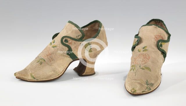 Shoes, probably British, 1700-1720. Creator: Unknown.