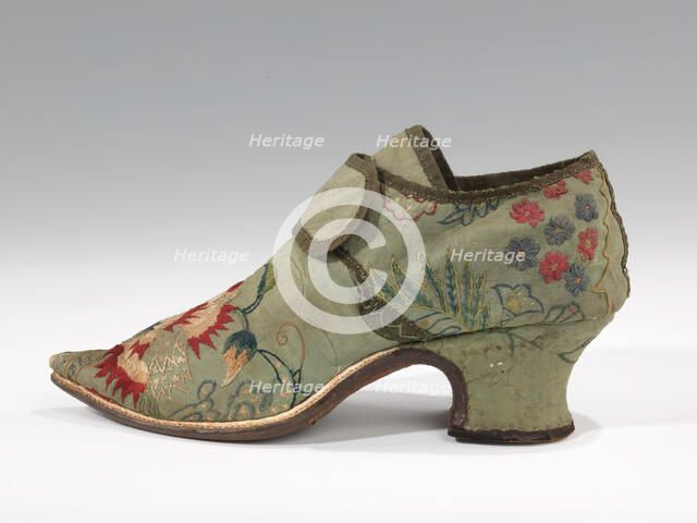 Shoes, probably British, 1720-49. Creator: Unknown.