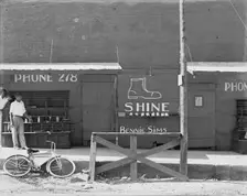 Shoeshine stand, Southeastern U.S., 1936. Creator: Walker Evans