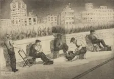 Shoeshining, ca.1936. Creator: Hyman William Katz