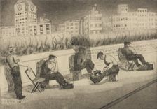 Shoeshining, ca.1936. Creator: Hyman William Katz