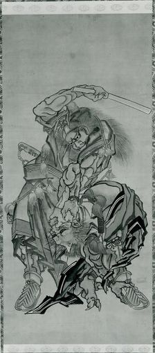 Shoki, the Demon Queller, dated 1790. Creator: Hokusai