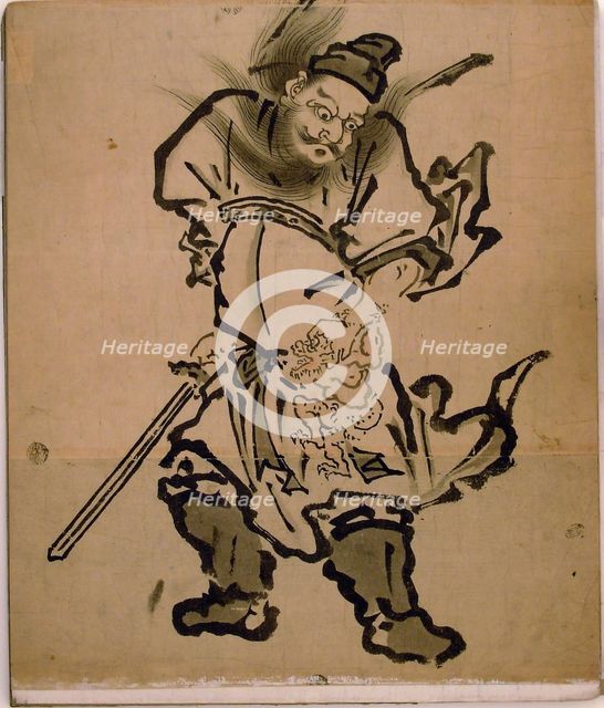 Shôki the Demon Queller, from an album of paintings of Shôki, Edo period, 18th century. Creator: Unknown.
