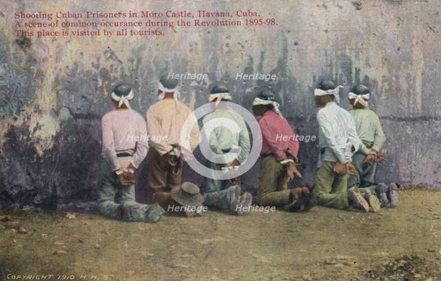 Shooting Cuban Prisoners in Moro Castle, Havana, Cuba, 1910. Artist: Unknown