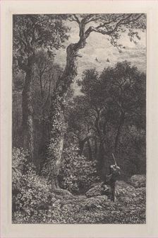 Shooting a Woodcock, 1864. Creator: Charles Emile Jacque