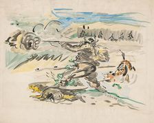 Shooting hunter, around 1940. Creator: Arnold Peter Weisz-Kubincan