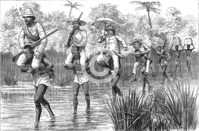 ''Shooting in West Africa -- Through a Mangrove Swamp', 1890. Creator: Unknown.