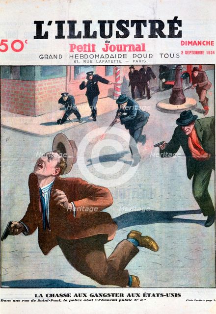 Shooting of the gangster in the United States. Artist: Unknown