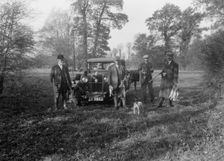 Shooting party with a 1928 Talbot 14/45. Artist: Bill Brunell