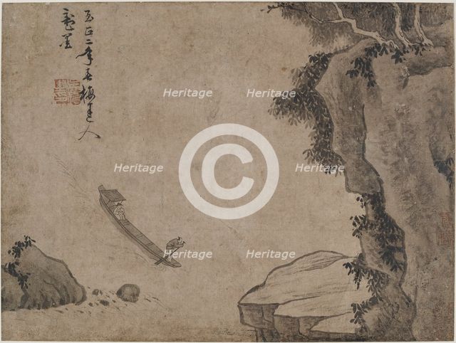 Shooting rapids under high cliffs, Possibly Yuan dynasty, (14th century?). Creator: Unknown.