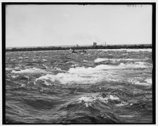 Shooting the rapids, Sault Saint Marie, Mich., (1905?). Creator: Unknown