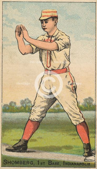 Shomberg, 1st Base, Indianapolis, from the Gold Coin series (N284) for Gold Coin Chewing T..., 1887. Creator: D Buchner & Co.