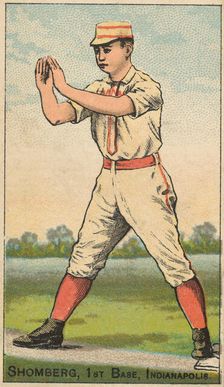 Shomberg, 1st Base, Indianapolis, from the Gold Coin series (N284) for Gold Coin Chewing T..., 1887. Creator: D Buchner & Co