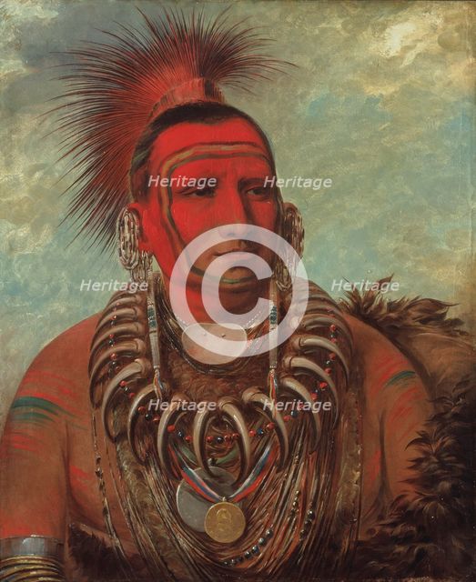Shon-ta-yi-ga, Little Wolf, a Famous Warrior, 1844-1845. Creator: George Catlin.
