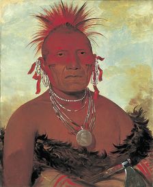 Shón-ka-ki-he-ga, Horse Chief, Grand Pawnee Head Chief, 1832. Creator: George Catlin
