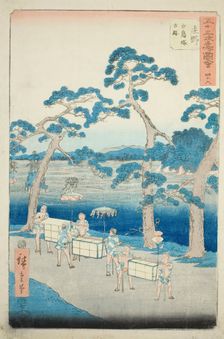 Shono: Ancient Site of the Shiratori Mound (Shono, Shiratorizuka koseki), no. 46 from the ..., 1855. Creator: Ando Hiroshige