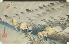 Shono: Driving Rain (Shono hakuu), from the series "Fifty-three Stations of the Toka..., c. 1833/34. Creator: Ando Hiroshige