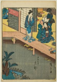 Shono, from the series "Fifty-three Stations [of the Tokaido] (Gojusan tsugi)," also known..., 1852. Creator: Ando Hiroshige