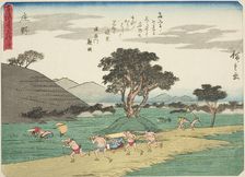 Shono, from the series "Fifty-three Stations of the Tokaido (Tokaido gojusan tsugi)..., c. 1837/42. Creator: Ando Hiroshige