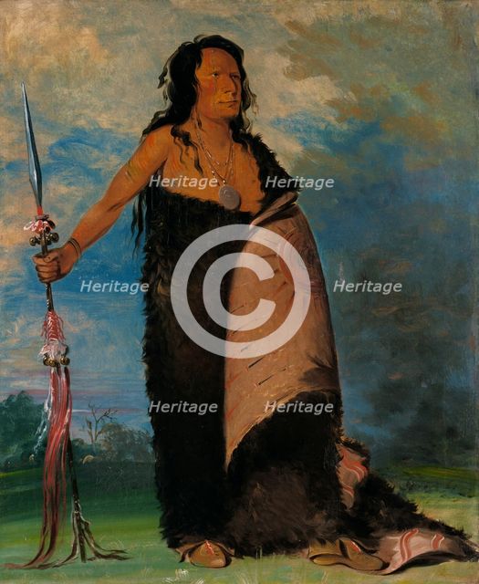 Shoo-de-gá-cha, The Smoke, Chief of the Tribe, 1832. Creator: George Catlin.