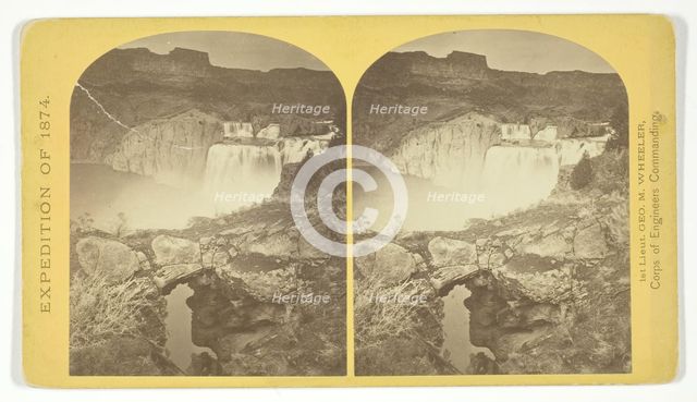 Shoshone Falls, Snake River, Idaho. Gorge and natural bridge, in the fore-ground, 1874. Creator: Tim O'Sullivan.
