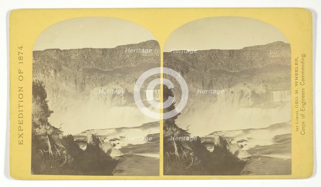 Shoshone Falls, Snake River, Idaho, Main Fall, 210 feet from upper to lower level, width of fall..., Creator: Tim O'Sullivan.