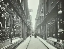 Shop windows, looking south from Cheapside, London, May 1912