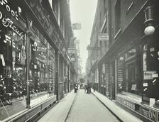 Shop windows, looking south from Cheapside, London, May 1912