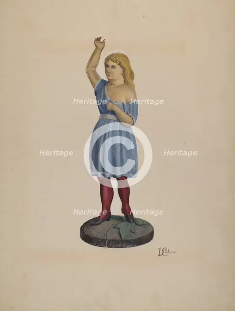 Shop Figure - Child, c. 1937. Creator: Beverly Chichester.